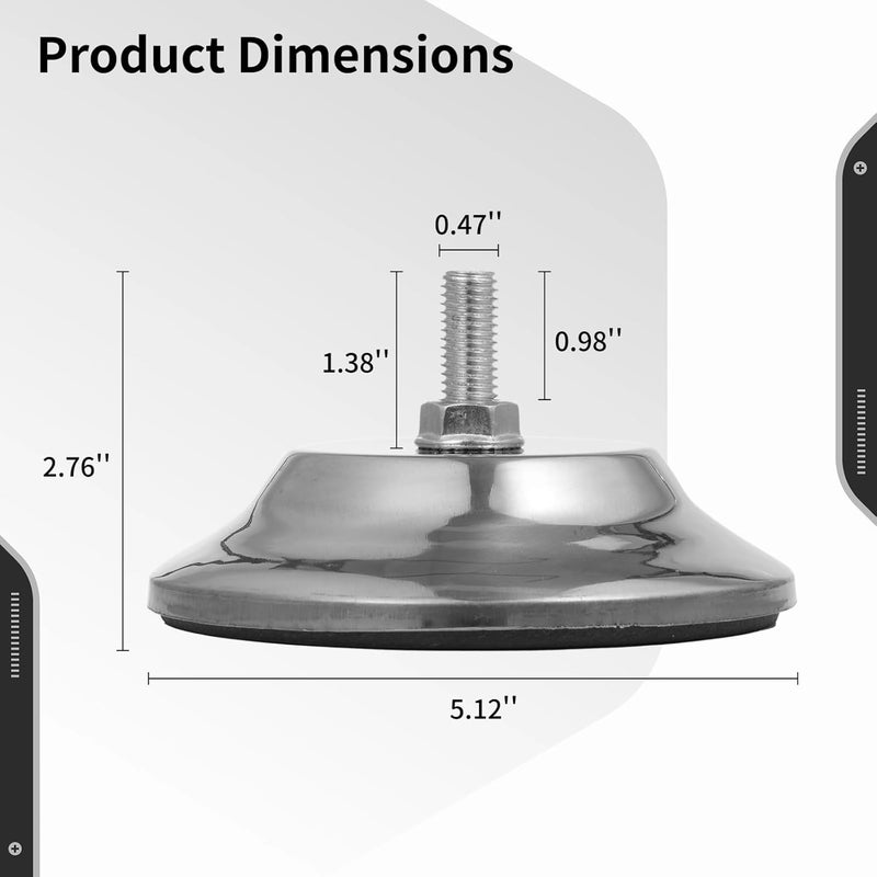 Varku Billiard Table Leg Levelers, 4 Pcs Pool Table Leg Leveling Risers 5’’D with Adjustable Height, Robust Metal Table Leveling Feet for Billiard Tables, Ping-Pong Tables, Soccer Tables - Image 4